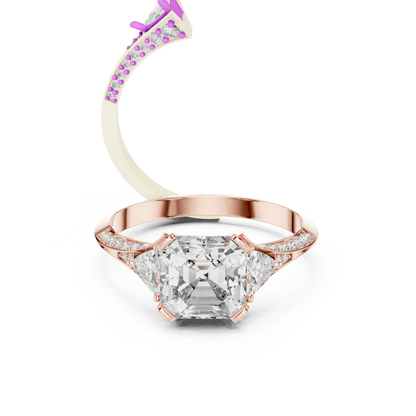 Asscher Trapeze Elegance Ring