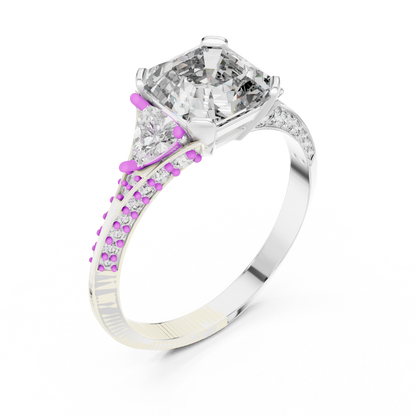 Asscher Trapeze Elegance Ring
