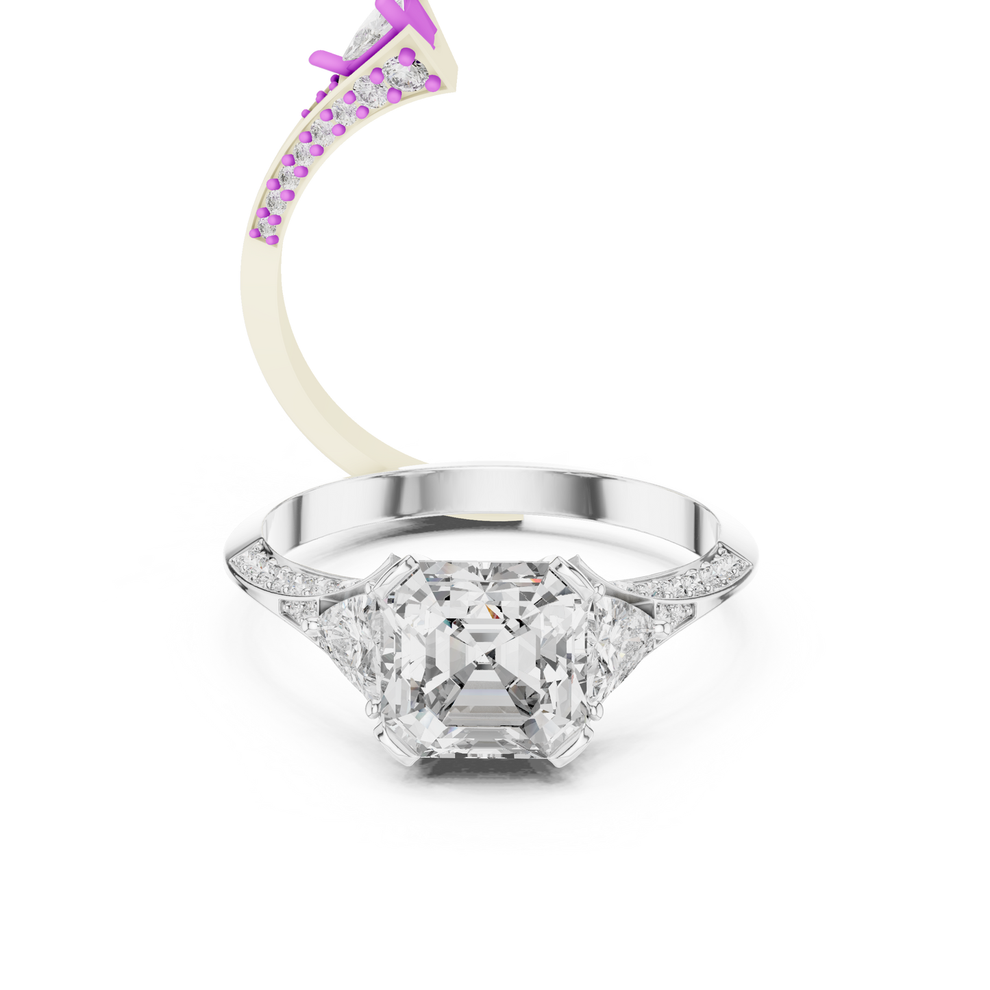 Asscher Trapeze Elegance Ring