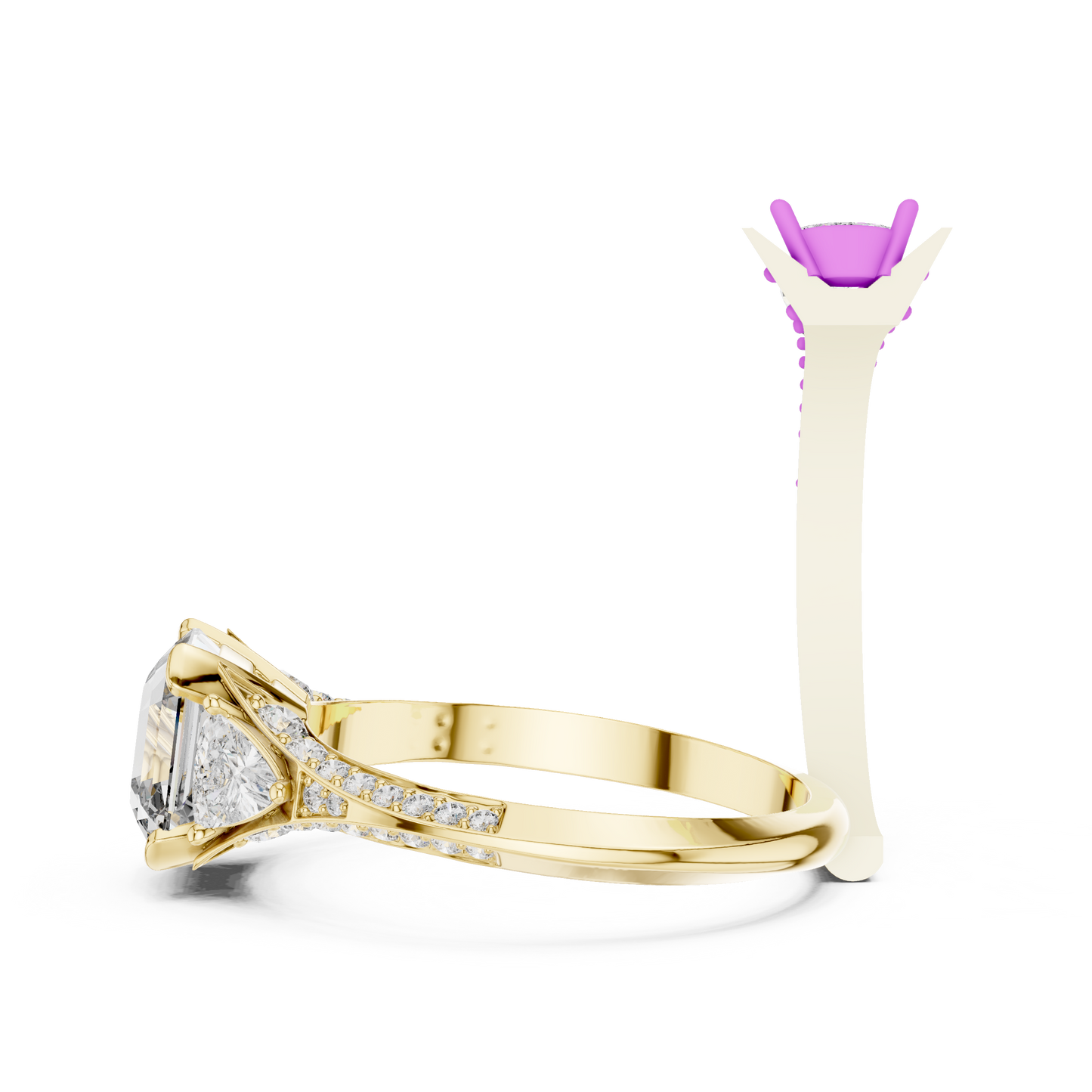 Asscher Trapeze Elegance Ring