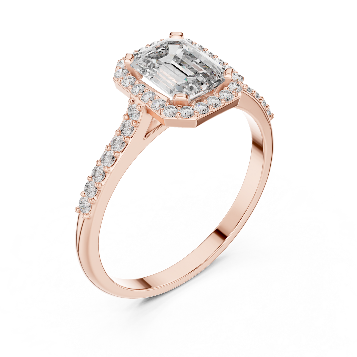 Emerald Halo Elegance Ring