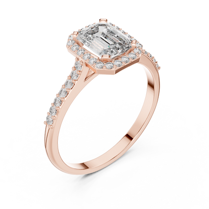 Emerald Halo Elegance Ring
