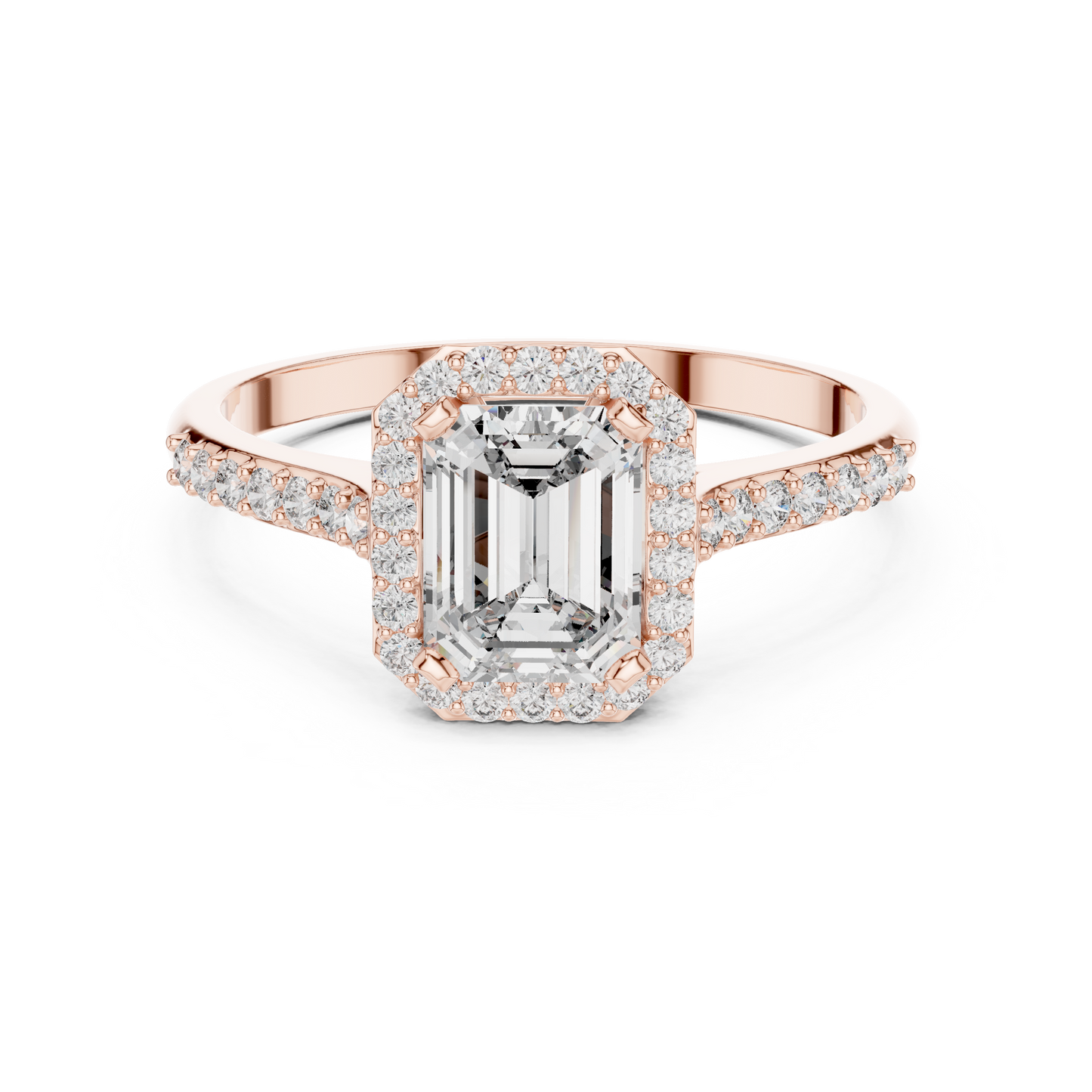 Emerald Halo Elegance Ring