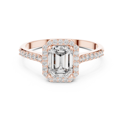 Emerald Halo Elegance Ring