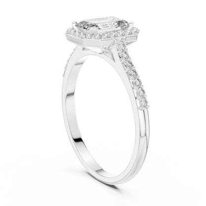 Emerald Halo Elegance Ring