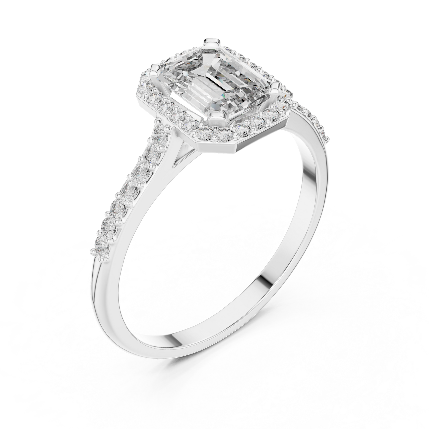 Emerald Halo Elegance Ring