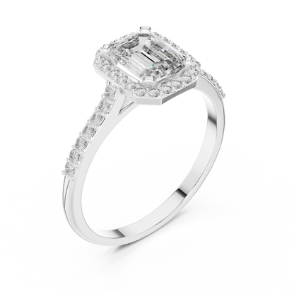 Emerald Halo Elegance Ring