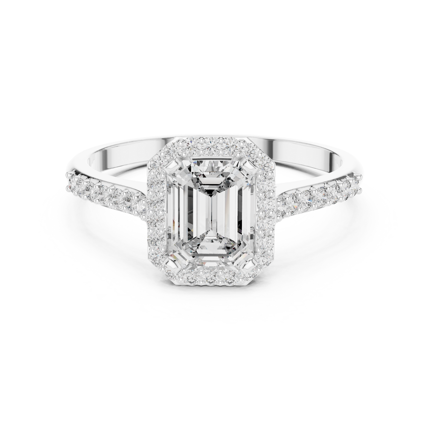 Emerald Halo Elegance Ring