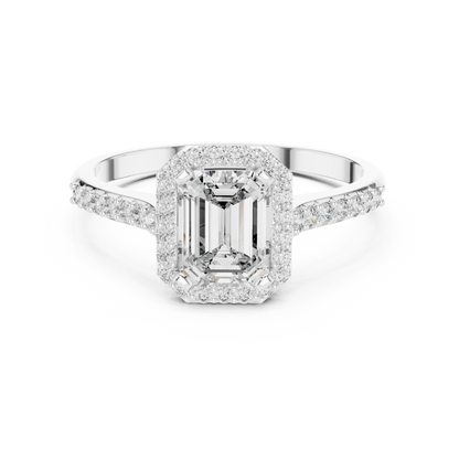 Emerald Halo Elegance Ring