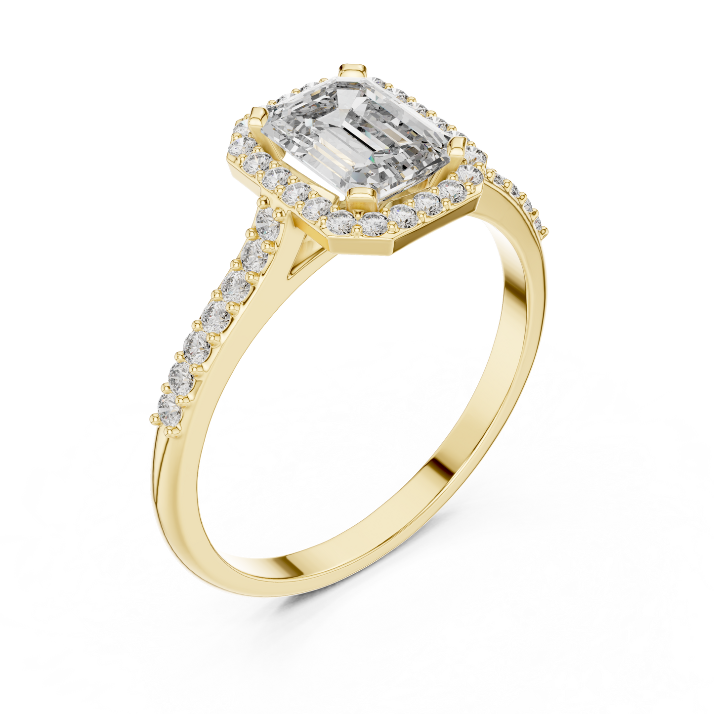 Emerald Halo Elegance Ring