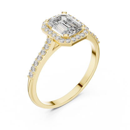 Emerald Halo Elegance Ring