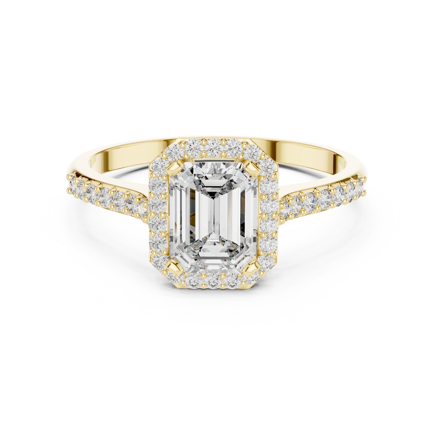 Emerald Halo Elegance Ring