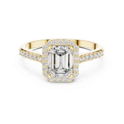 Emerald Halo Elegance Ring