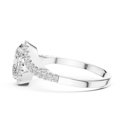Twisted Halo Oval Ring