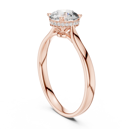 Hidden Halo Solitaire Ring