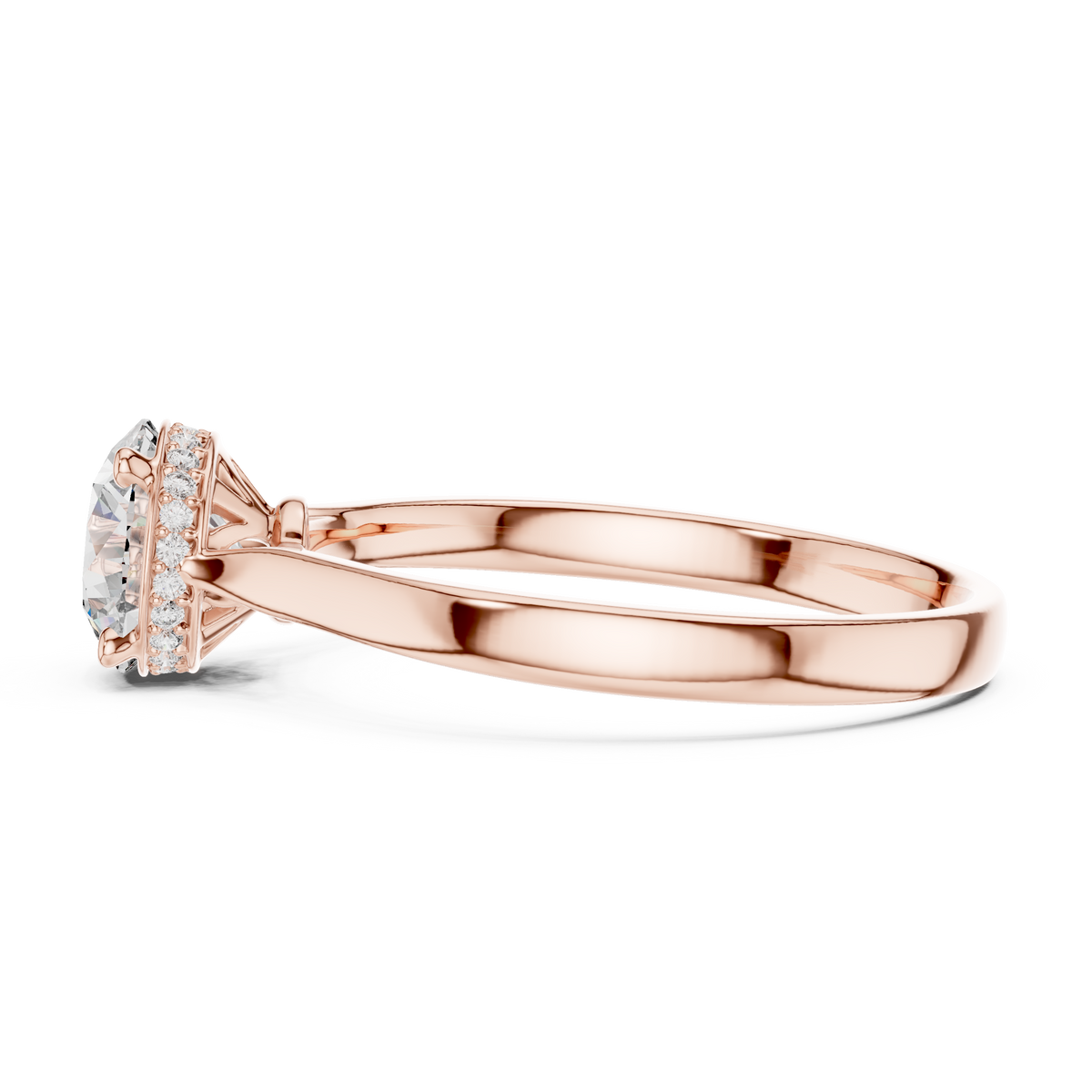 Hidden Halo Solitaire Ring