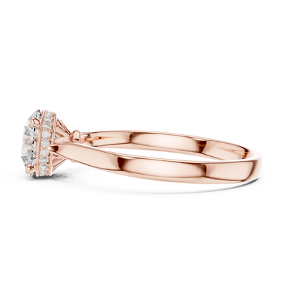 Hidden Halo Solitaire Ring