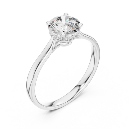 Hidden Halo Solitaire Ring