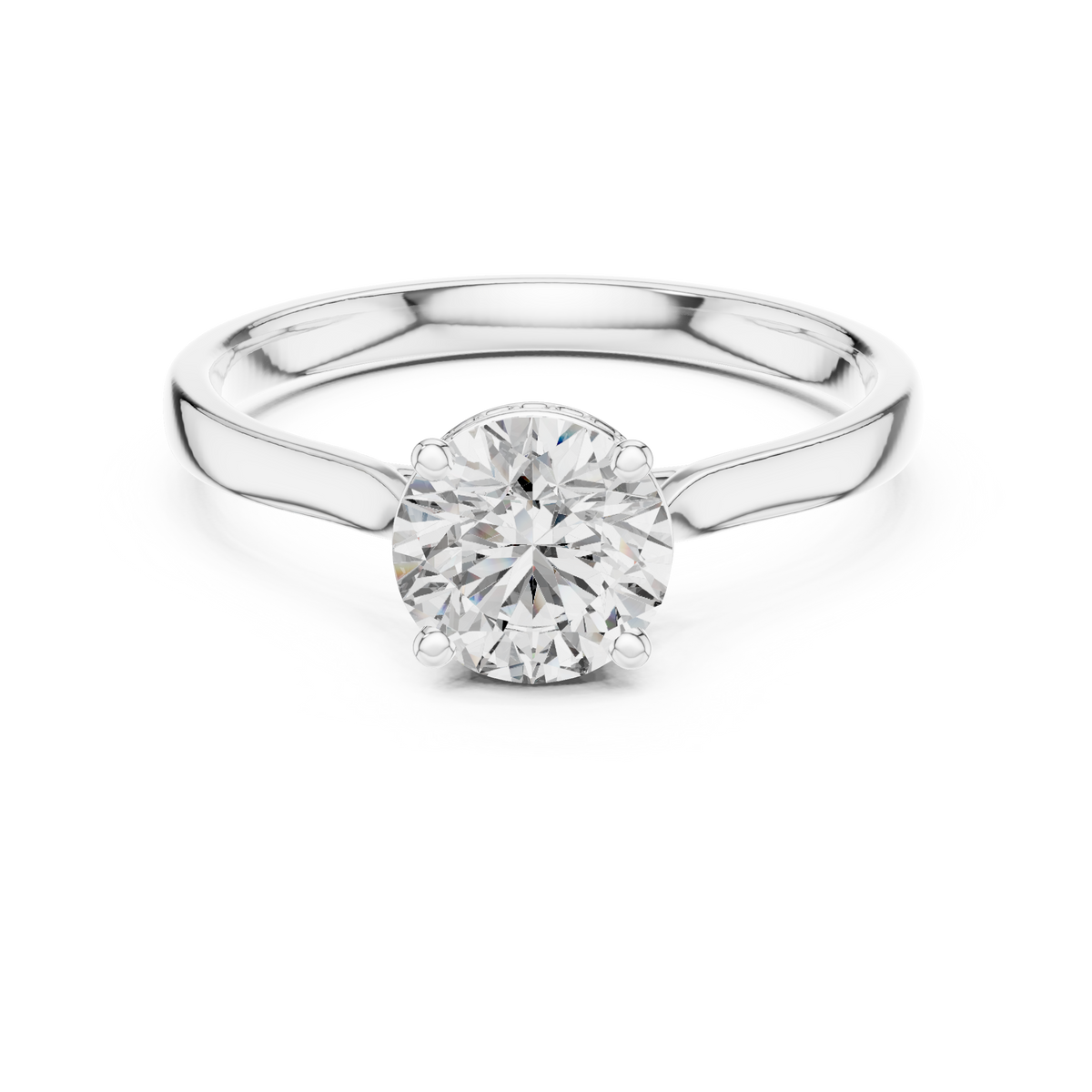 Hidden Halo Solitaire Ring