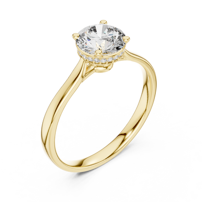 Hidden Halo Solitaire Ring