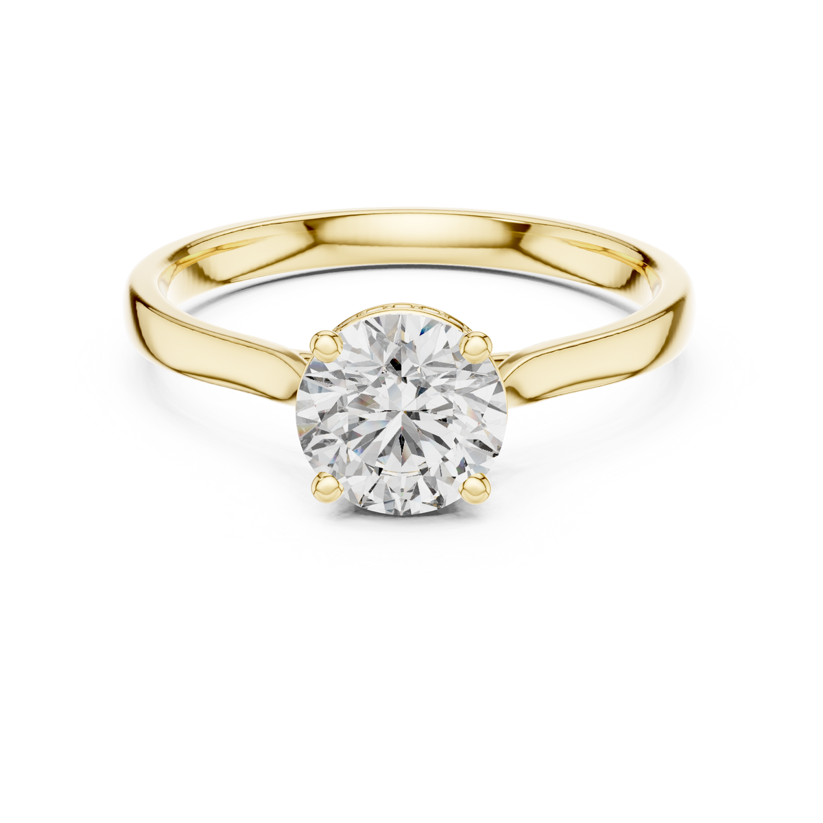 Hidden Halo Solitaire Ring