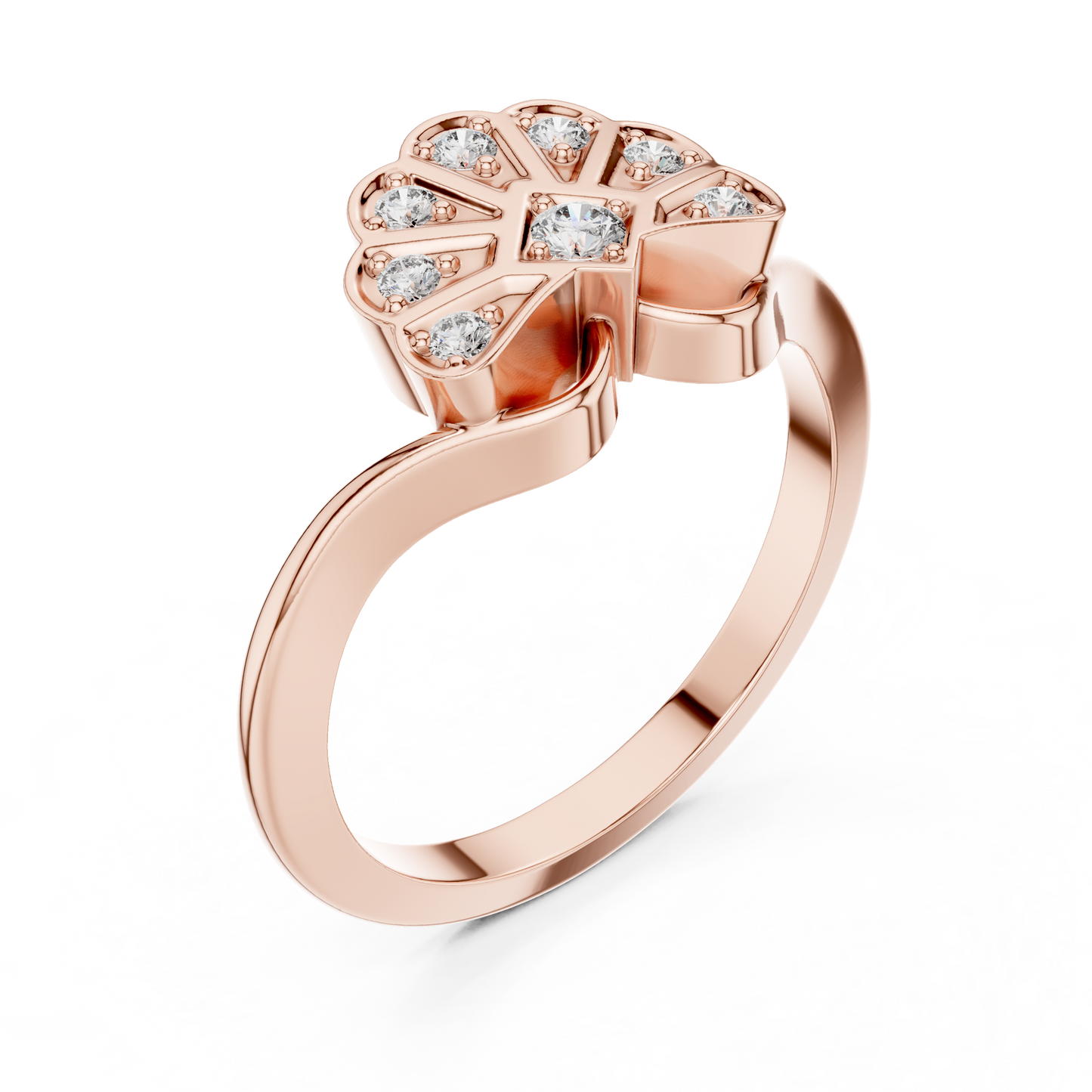 Fan Blossom Diamond Ring