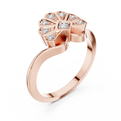 Fan Blossom Diamond Ring