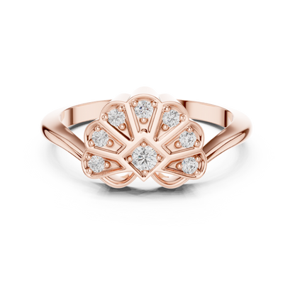 Fan Blossom Diamond Ring