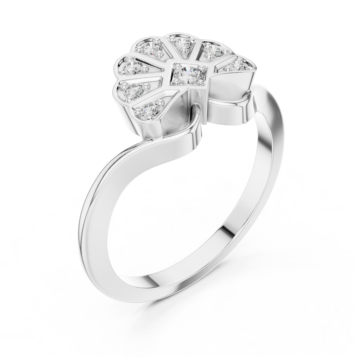 Fan Blossom Diamond Ring