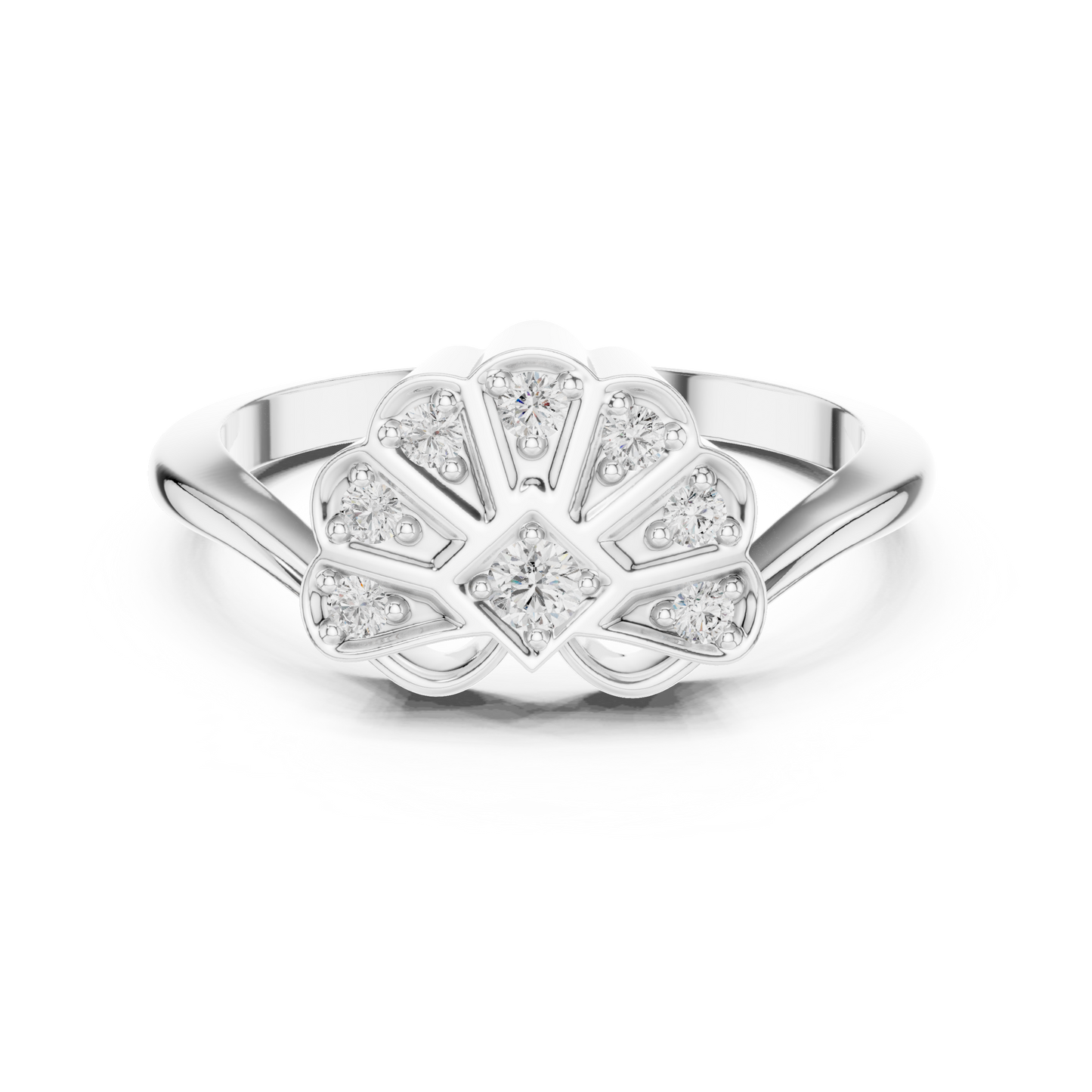 Fan Blossom Diamond Ring