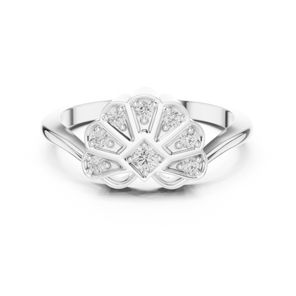 Fan Blossom Diamond Ring