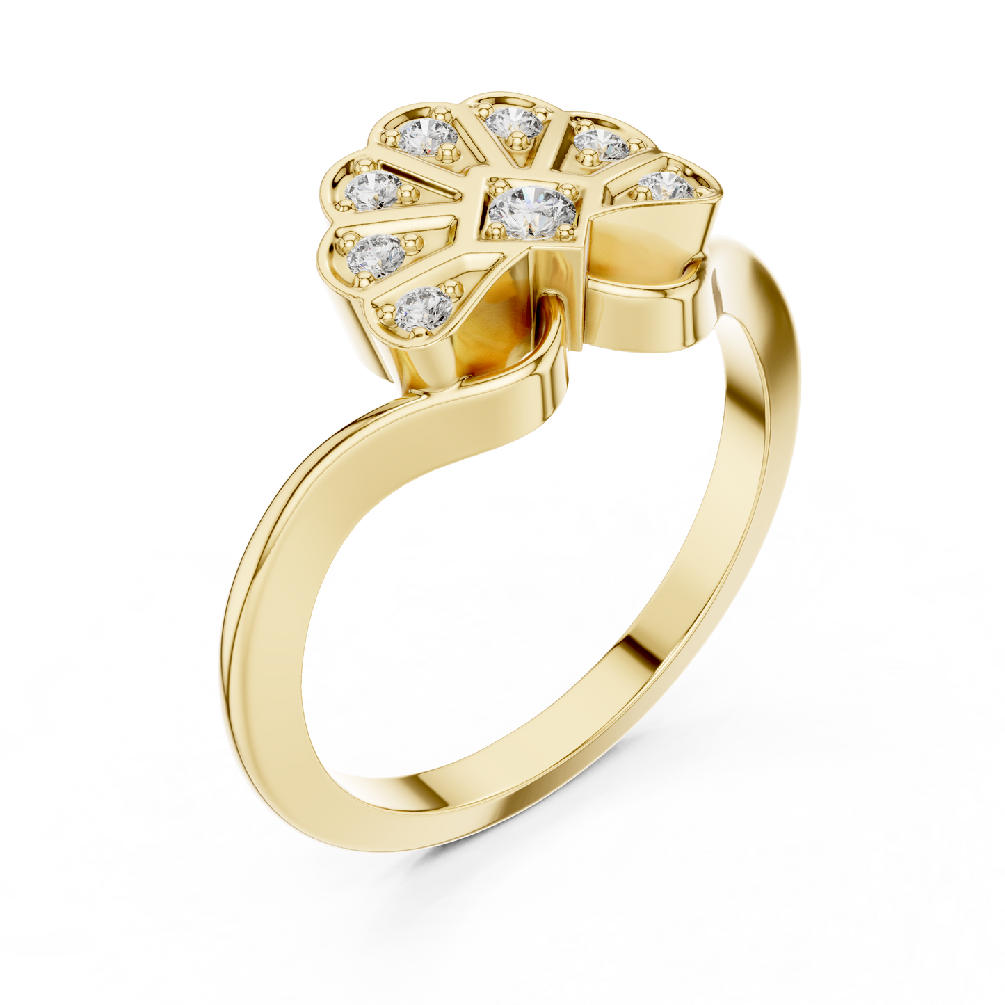 Fan Blossom Diamond Ring