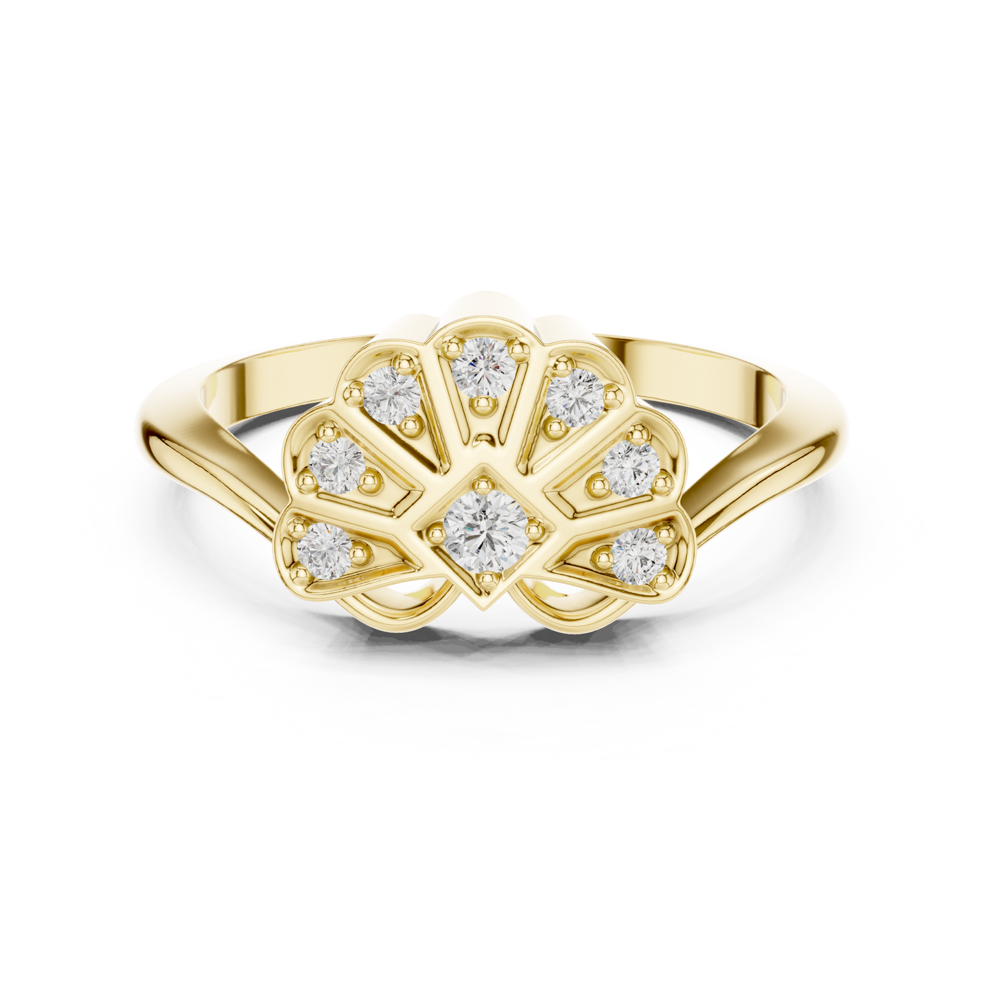 Fan Blossom Diamond Ring