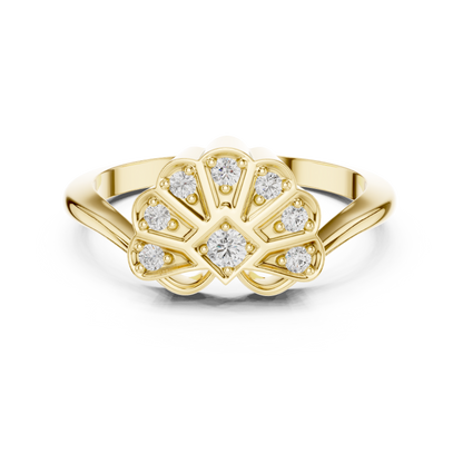 Fan Blossom Diamond Ring