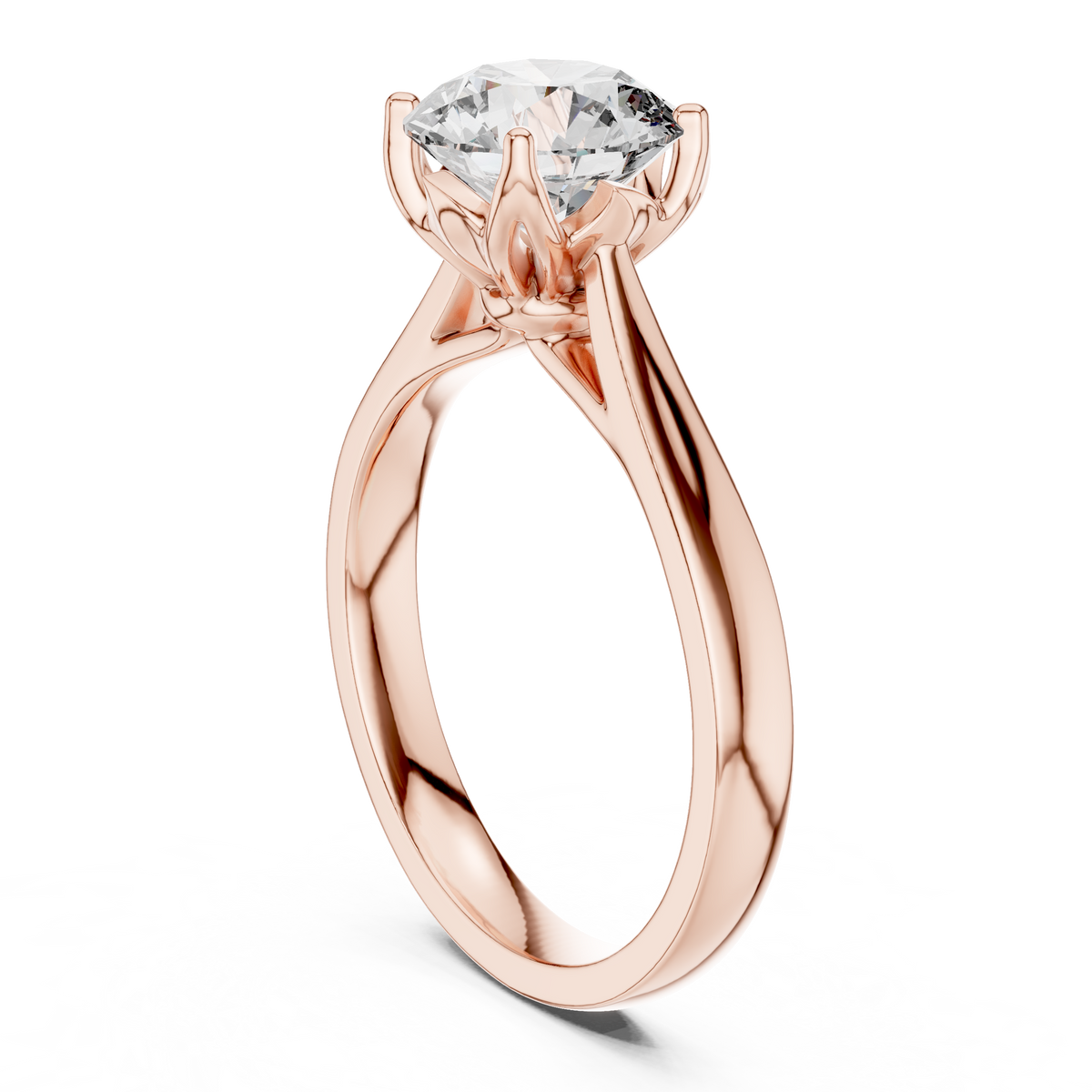Tulip Solitaire Diamond Ring