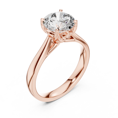 Tulip Solitaire Diamond Ring