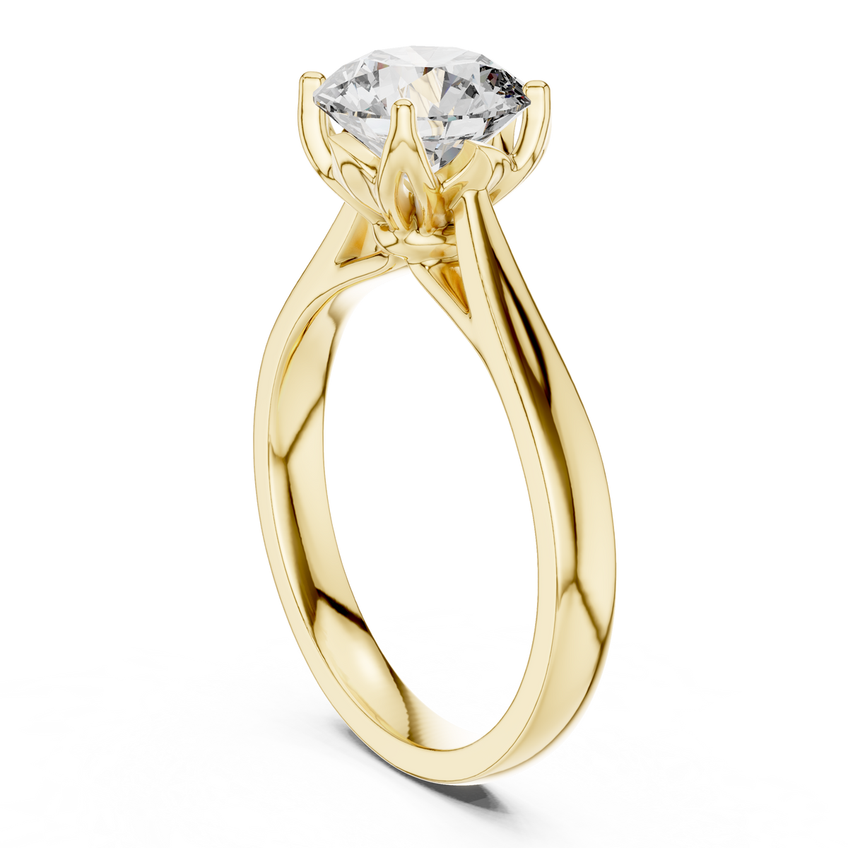 Tulip Solitaire Diamond Ring