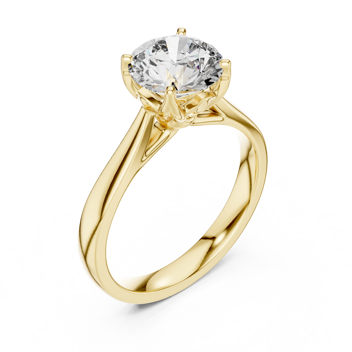 Tulip Solitaire Diamond Ring