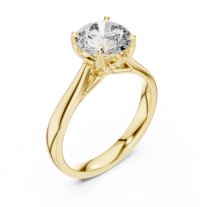 Tulip Solitaire Diamond Ring