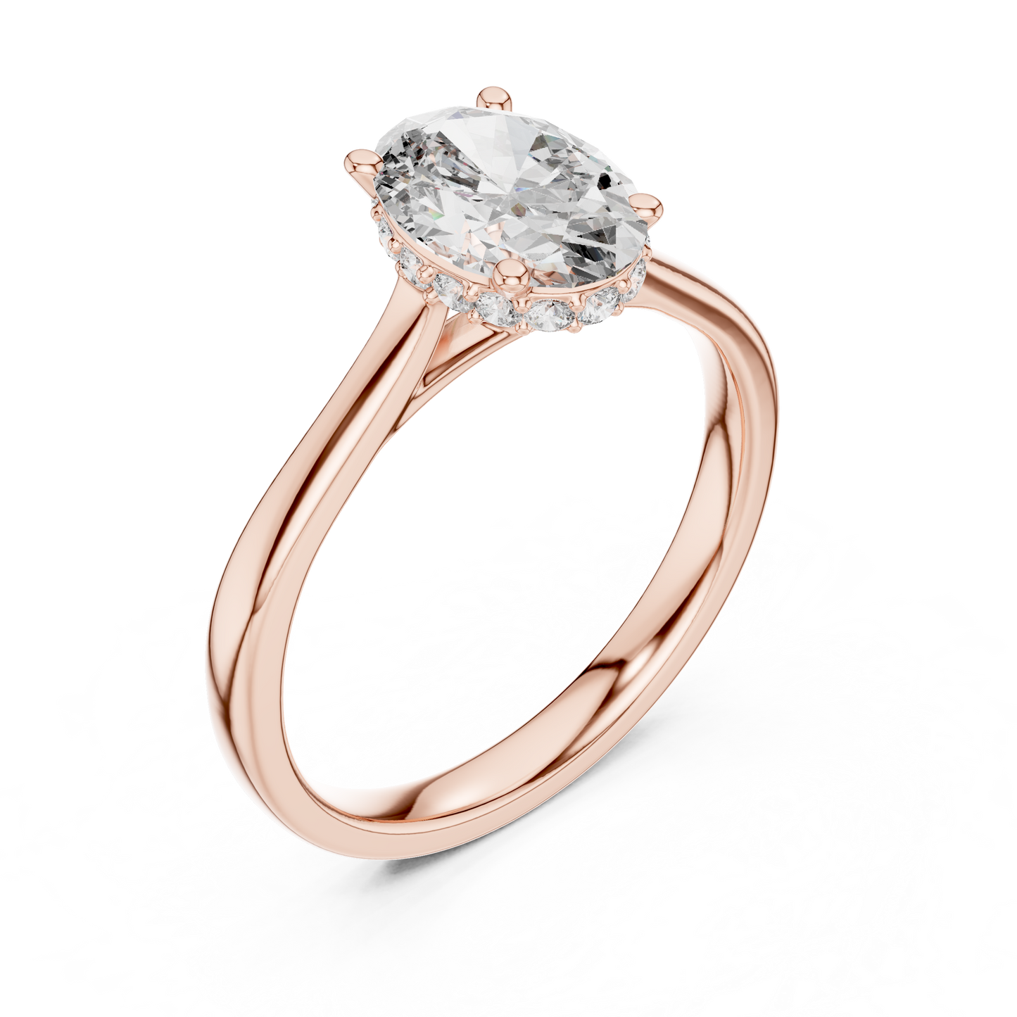 Oval Halo Cathedral Solitaire