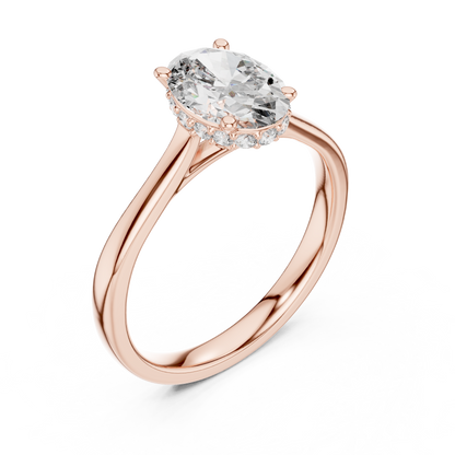Oval Halo Cathedral Solitaire
