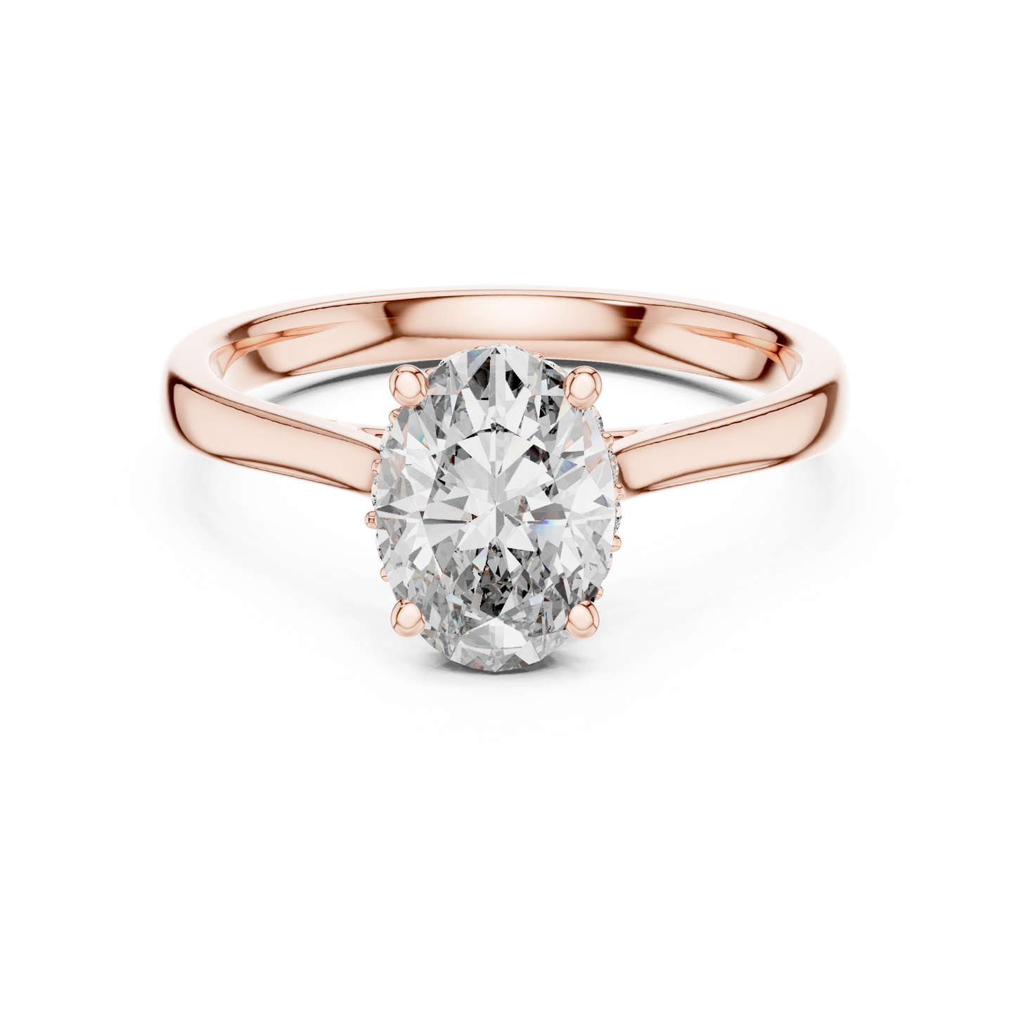 Oval Halo Cathedral Solitaire