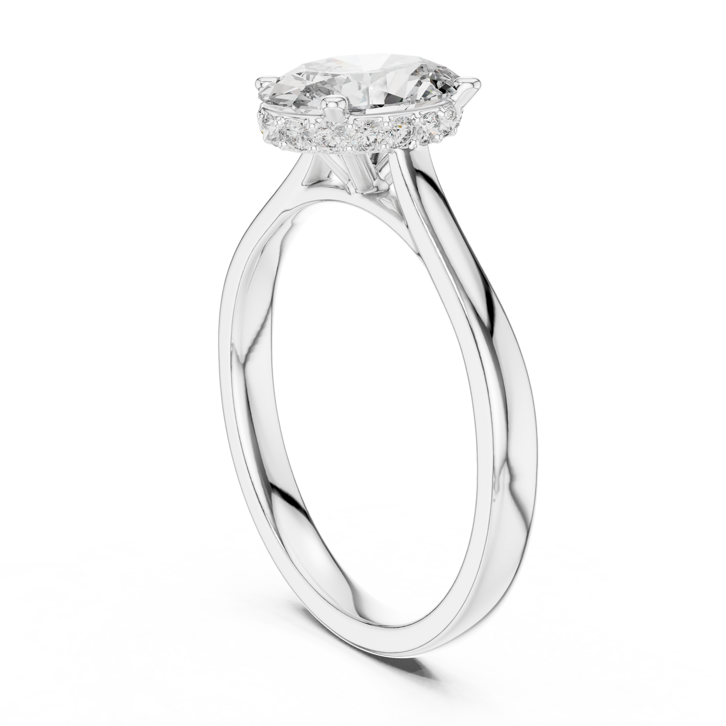 Oval Halo Cathedral Solitaire