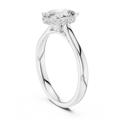 Oval Halo Cathedral Solitaire