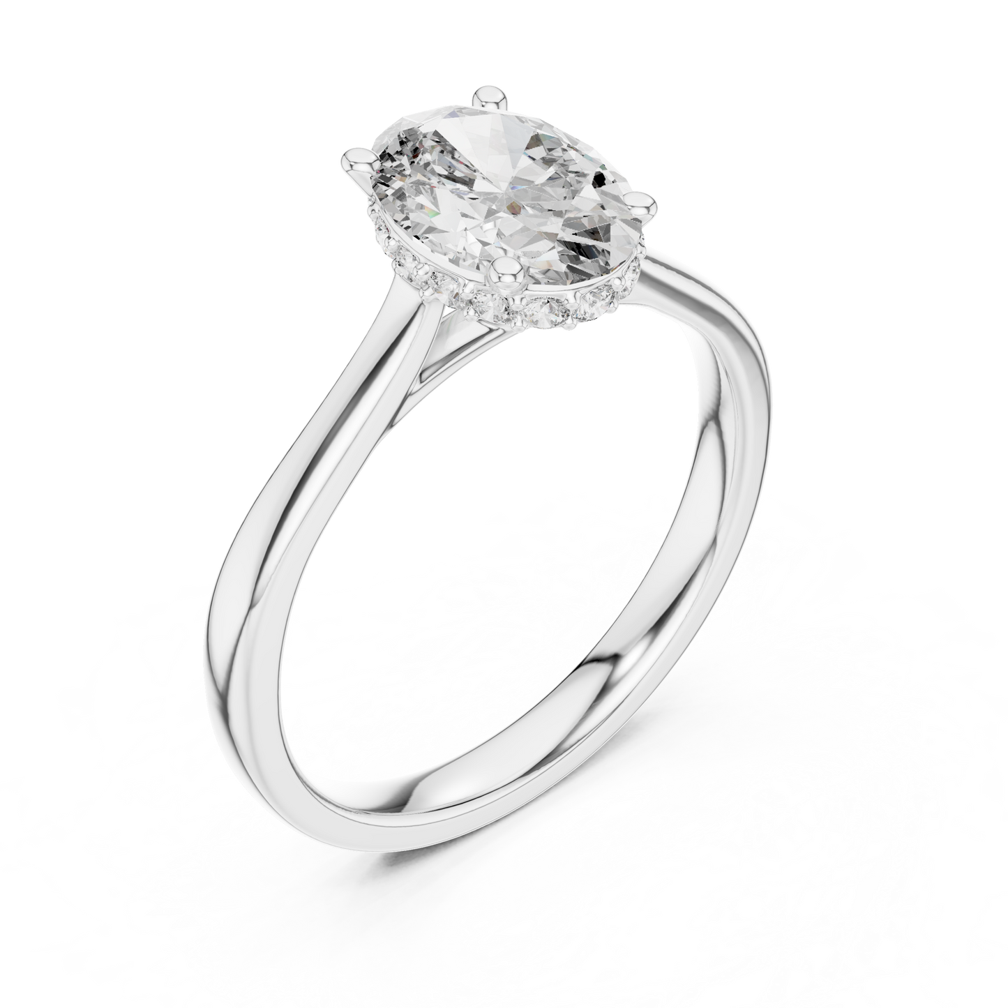 Oval Halo Cathedral Solitaire