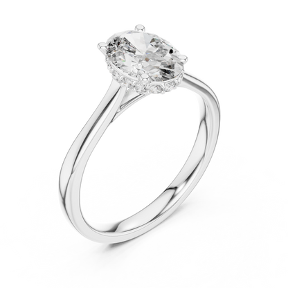 Oval Halo Cathedral Solitaire