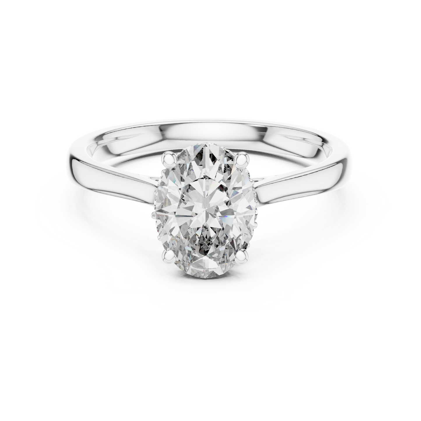 Oval Halo Cathedral Solitaire