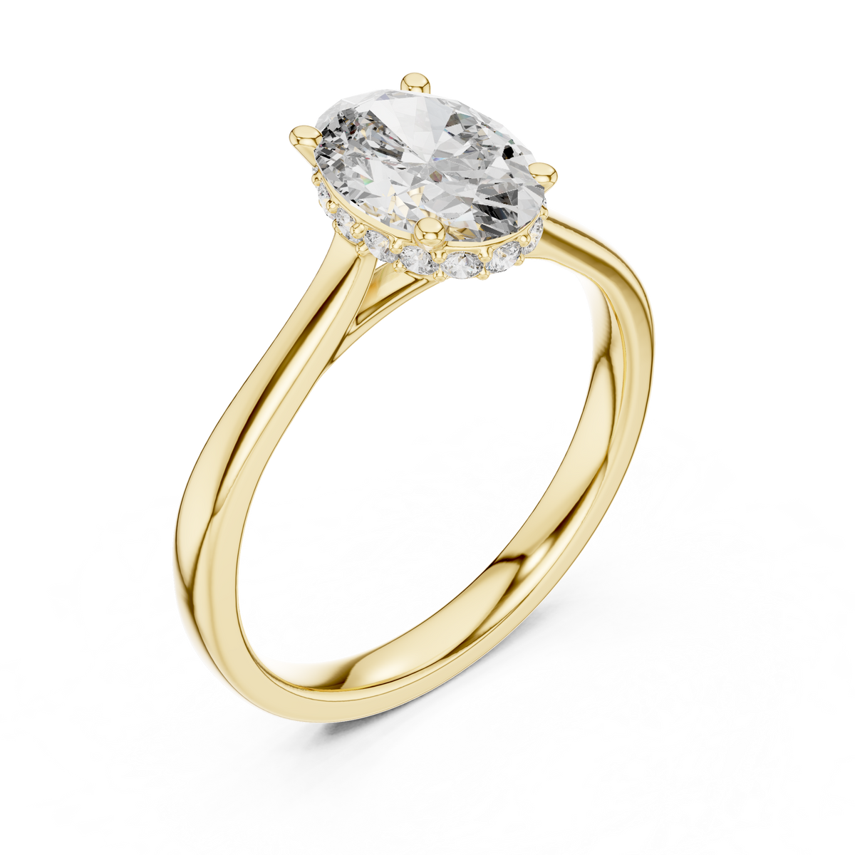 Oval Halo Cathedral Solitaire