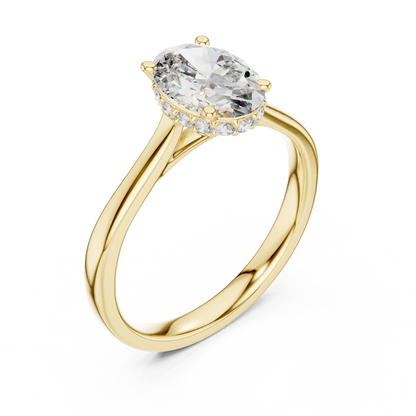 Oval Halo Cathedral Solitaire