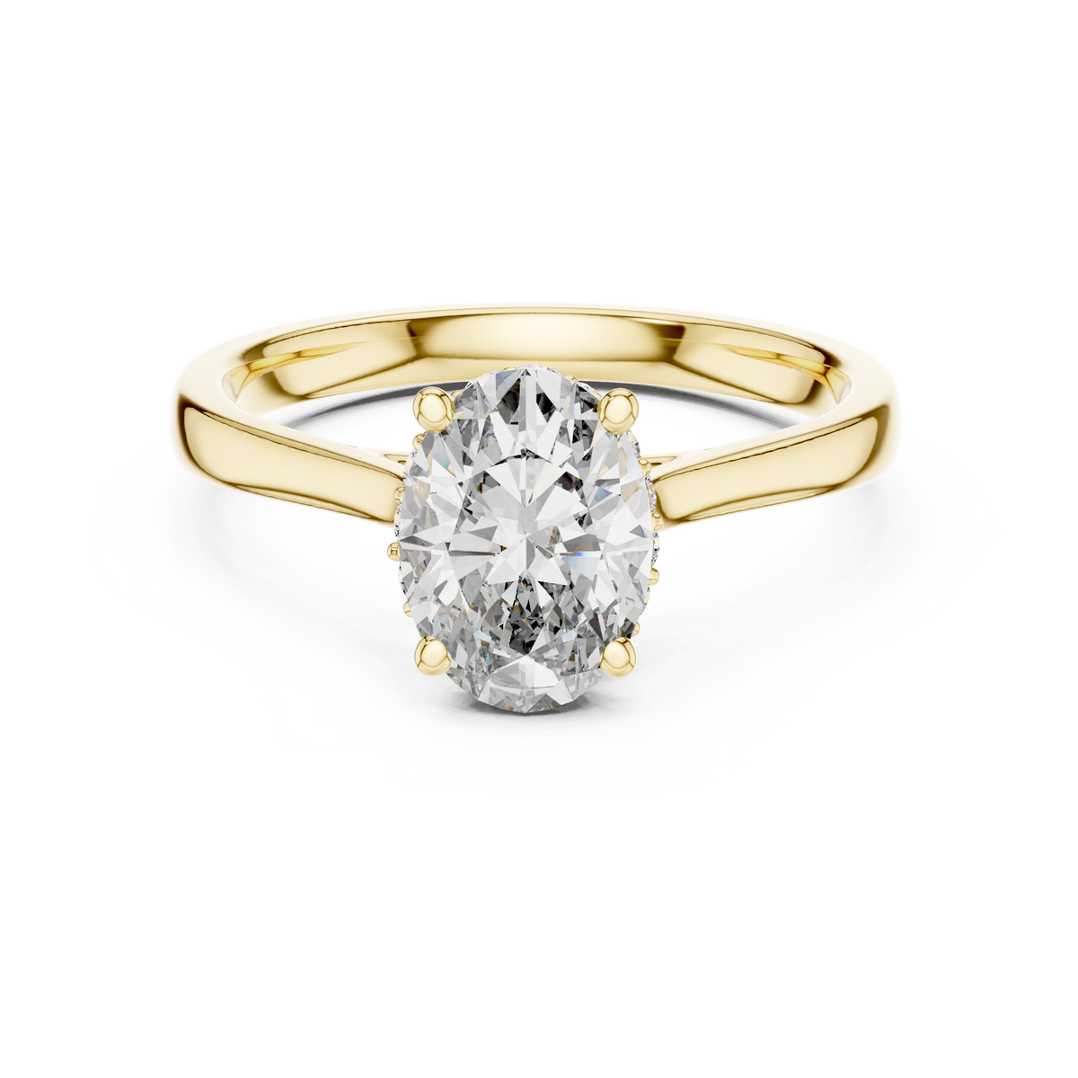 Oval Halo Cathedral Solitaire